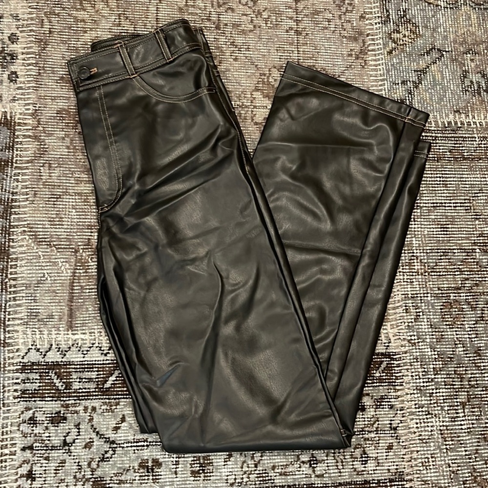 Never worn Zara black leather pants